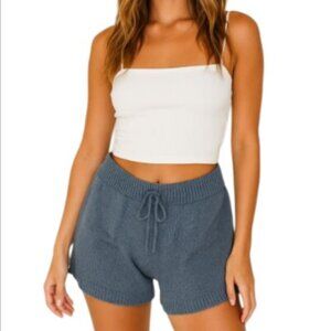 DYI Women's Sweater Felt Bottom Short Navy Size Large